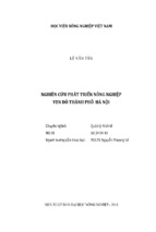 Nghiên cứu phát triển nông nghiệp  ven đô thành phố hà nội