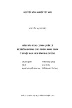 Giải pháp tăng cường quản lý  hệ thống đường giao thông nông thôn  ở huyện nam sách tỉnh hải dương