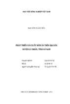 Phát triển sản xuất nấm ăn trên địa bàn  huyện lý nhân, tỉnh hà nam