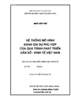 Hệ thống mô hình đánh giá sự phù hợp của quá trình phát triển dân số ở việt nam