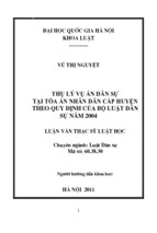 Lds vũ thị nguyệt thụ lý vụ án dân sự tại tòa án nhân dân cấp huyện theo quy định của bộ luật dân sự năm 2004