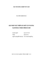 Giải pháp phát triển sản xuất cây vụ đông  tại huyện lý nhân,tỉnh hà nam