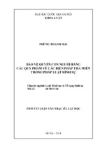 Lhs phùng thanh mai bảo vệ quyền con người bằng các quy phạm về các biện pháp tha miễn trong pháp luật hình sự