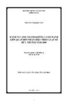 Lds_nguyễn thị kim liên_hành vi cạnh tranh không lành mạnh liên quan đến nhãn hiệu theo luật sở hữu trí tuệ năm 2005