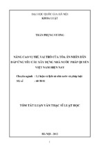 Ll trần phụng vương nâng cao vị trí, vai trò cùa tòa án nhân dân đáp ứng yêu cầu xây dựng nhà nước pháp quyền việt nam hiện nay