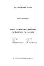 Giải pháp phát triển kinh tế hộ nông dân  ở huyện như xuân, tỉnh thanh hóa