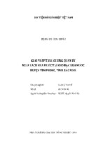 Giải pháp tăng cường quản lý  ngân sách nhà nước tại kho bạc nhà nước  huyện yên phong, tỉnh bắc ninh