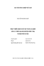 Phát triển chăn nuôi tập trung xa khu  dân cư trên địa bàn huyện phúc thọ,  thành phố hà nội