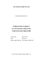 Xã hội hóa công tác quản lý  rác thải sinh hoạt trên địa bàn  huyện hương khê, tỉnh hà tĩnh