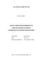 Giải pháp hoàn thiện mô hình dịch vụ  cung ứng logistics tại công ty  cổ phần vận tải và thương mại vitranimex