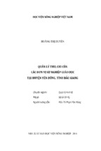 Quản lý thu, chi của  các đơn vị sự nghiệp giáo dục  tại huyện yên dũng, tỉnh bắc giang