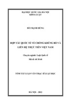 Lqt bùi mạnh hùng hợp tác quốc tế về chống khủng bố và liên hệ thực tiễn việt nam