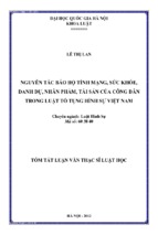 Lhs_lê thị lan_nguyên tắc bảo hộ tính mạng, sức khỏe, danh dự, nhân phẩm, tài sản của công dân trong luật tố tụng hình sự việt nam