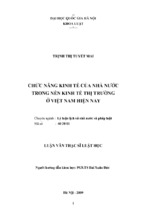 Ll trịnh thị tuyết mai chức năng kinh tế của nhà nước trong nền kinh tế thị trường ở việt nam hiện nay