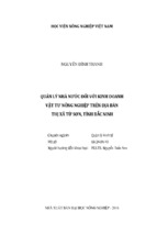 Quản lý nhà nước đối với kinh doanh  vật tư nông nghiệp trên địa bàn  thị xã từ sơn, tỉnh bắc ninh