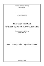 Lds lê quang hưng pháp luật việt nam về quyền tự do tín ngưỡng, tôn giáo