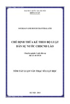 Lds souksavanh boudchanthalath chế định thừa kế theo bộ luật dân sự nước chdcnd lào