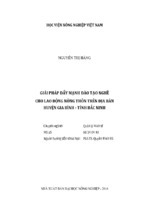 Giải pháp đẩy mạnh đào tạo nghề cho lao động nông thôn trên địa bàn huyện gia bình tỉnh bắc ninh