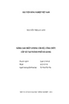 Nâng cao chất lượng cán bộ, công chức  cấp xã tại thành phố hà giang