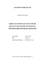 Nghiên cứu tình hình thực hiện chuyển đổi  hợp tác xã theo luật hợp tác xã năm 2012  trong nông nghiệp trên địa bàn tỉnh bắc ninh