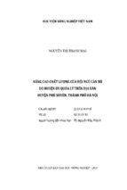 Nâng cao chất lượng của đội ngũ cán bộ  do huyện ủy quản lý trên địa bàn  huyện phú xuyên, thành phố hà nội