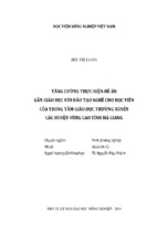Tăng cường thực hiện đề án  gắn giáo dục với đào tạo nghề cho học viên  của trung tâm giáo dục thường xuyên  các huyện vùng cao tỉnh hà giang