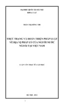 Lqt trần thị hồng thu thực trạng và hoàn thiện pháp luật về địa vị pháp lý của người nước ngoài tại việt nam
