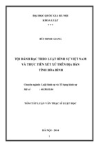 Lhs bùi minh giang tội đánh bạc theo luật hình sự việt nam và thực tiễn xét xử trên địa bàn tỉnh hòa bình