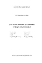 Quản lý công trình thủy lợi trên địa bàn  huyện quỳ châu, tỉnh nghệ an