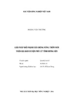 Giải pháp đẩy mạnh xây dựng nông thôn mới  trên địa bàn huyện phù cừ tỉnh hưng yên