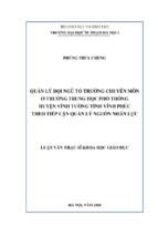 Quản lý đội ngũ tổ trƣởng chuyên môn ở trƣờng trung học phổ thông  huyện vĩnh tƣờng tỉnh vĩnh phúc  theo tiếp cận quản lý nguồn nhân lực