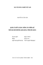 Quản lý chất lượng thông tin thống kê  trên địa bàn huyện lạng giang, tỉnh bắc giang