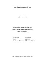 Phát triển làng nghề vàng bạc  truyền thống ở huyện bình giang,  tỉnh hải dương