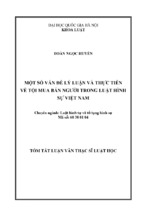 Lhs đoàn ngọc huyền một số vấn đề lý luận và thực tiễn về tội mua bán người trong luật hình sự việt nam