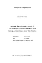 Giải pháp tăng cường đào tạo nghề và  giới thiệu việc làm cho lao động nông thôn  trên địa bàn huyện lạng giang, tỉnh bắc giang