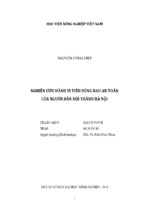 Nghiên cứu hành vi tiêu dùng rau an toàn  của người dân nội thành hà nội