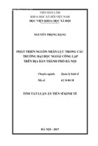 Phát triển nguồn nhân lực trong các trường đại học ngoài công lập trên địa bàn thành phố hà nội