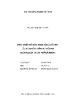 Phát triển mô hình hoạt động kiểu mới  của văn phòng đăng ký đất đai  trên địa bàn thành phố hải phòng