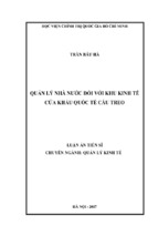 Quản lý nhà nước đối với khu kinh tế cửa khẩu quốc tế cầu treo