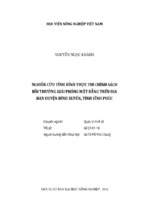 Nghiên cứu tình hình thực thi chính sách  bồi thường giải phóng mặt bằng trên địa  bàn huyện bình xuyên, tỉnh vĩnh phúc