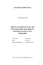 đánh giá của hộ nông dân về thực hiện  hỗ trợ nông nghiệp trong chính sách  giảm nghèo tại huyện lạc thủy,  tỉnh hòa bình