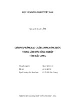 Giải pháp nâng cao chất lượng công chức  trong lĩnh vực nông nghiệp  tỉnh bắc giang