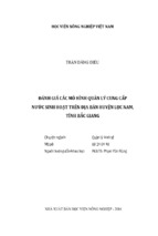 đánh giá các mô hình quản lý cung cấp  nước sinh hoạt trên địa bàn huyện lục nam,  tỉnh bắc giang