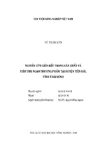 Nghiên cứu liên kết trong sản xuất và tiêu thụ ngao thương phẩm tại huyện tiền hải, tỉnh thái bình