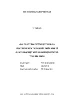 Giải pháp tăng cường sự tham gia của thanh niên trong phát triển kinh tế ở các xã đặc biệt khó khăn huyện yên thế, tỉnh bắc giang