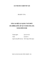 Nâng cao hiệu lực quản lý nhà nước  của chính quyền cấp xã ở huyện đông anh,  thành phố hà nội