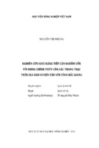 Nghiên cứu khả năng tiếp cận nguồn vốn  tín dụng chính thức của các trang trại  trên địa bàn huyện tân yên tỉnh bắc giang