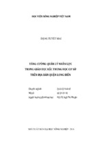 Tăng cường quản lý nhân lực  trong giáo dục bậc trung học cơ sở  trên địa bàn quận long biên