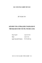 Giải pháp tăng cường quản lý ngân sách xã  trên địa bàn huyện tân yên, tỉnh bắc giang