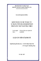 Kiểm toán các dự án đầu tư sử dụng vốn oda do kiểm toán nhà nước việt nam thực hiện